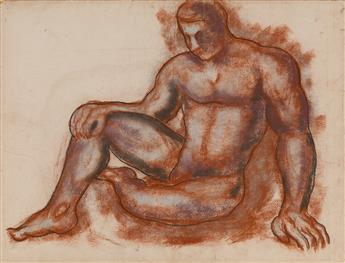 MARSDEN HARTLEY Seated Male Nude.